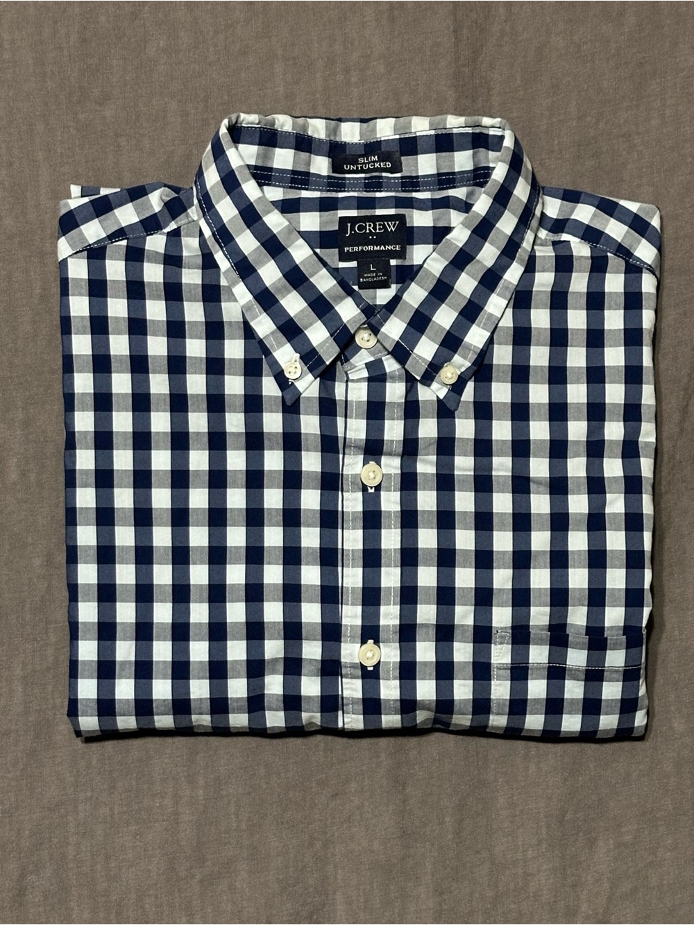 J. Crew Navy/Light Blue Gingham Button-Down Shirt